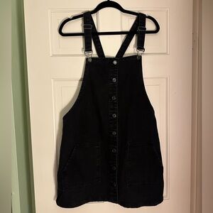 Black denim overall style dress